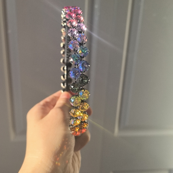 rainbow swarovski crystal headband - Picture 5 of 7